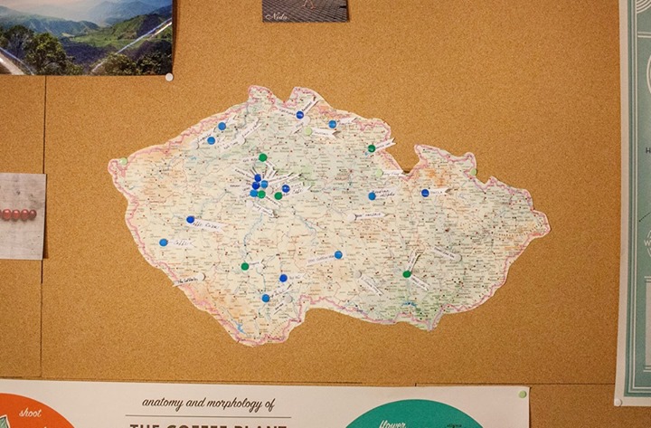 I my jsme na kávové mapě Petry a Gwilyma